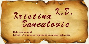 Kristina Dančulović vizit kartica